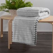 Koc mikroflano SOFT 70x160 srebrny miękki 300gsm