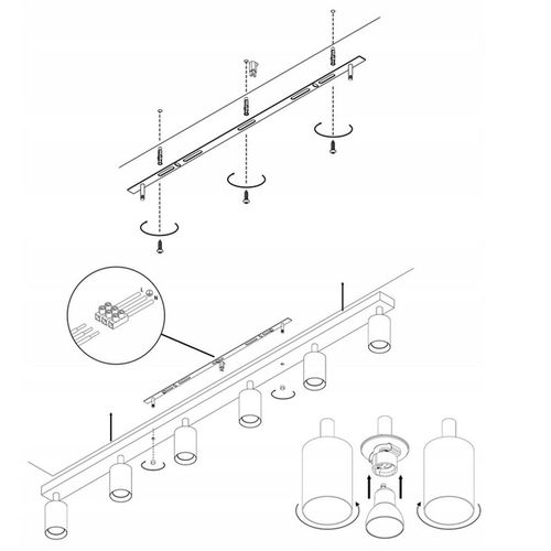 Lampa sufitowa szyna spot oprawa halogenowa 6xGU10 na Arena.pl