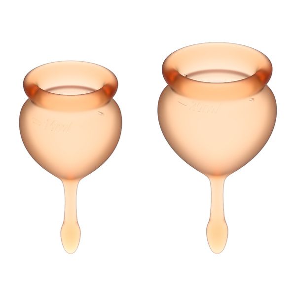 Satisfyer Feel Good Menstrual Cup Set Orange zdjęcie 1