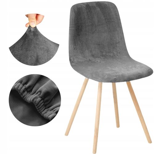POKROWIEC NA KRZESŁO SKANDYNAWSKIE SZARY WELUR ELASTYCZNY GRUBY UNIWERSALNY na Arena.pl