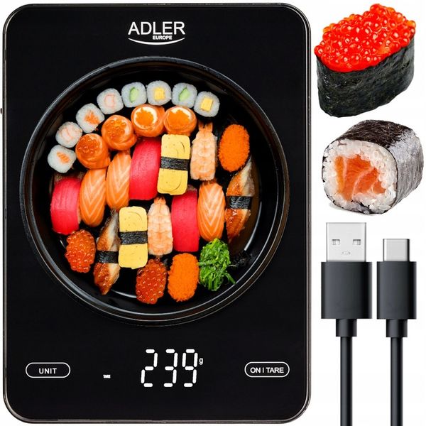 WAGA KUCHENNA DO 10KG USB AKU ADLER AD3177B zdjęcie 14