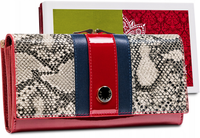 elegancki portfel z modnym, wężowym wzorem - peterson