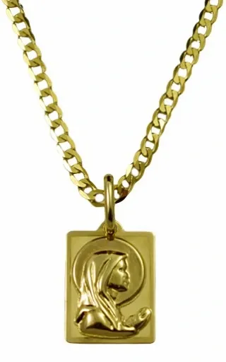 Złoty Łańcuszek Pancerka Pełny z Medalikiem pr 585 Grawer Gratis zdjęcie 12