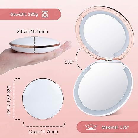 Mini Lusterko Kieszonkowe LED powiększające na Arena.pl