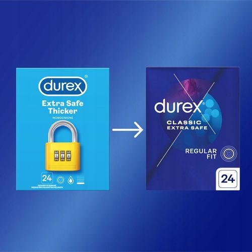 Durex Extra Safe prezerwatywy super mocne dodatkowo nawilżane 24 szt. na Arena.pl