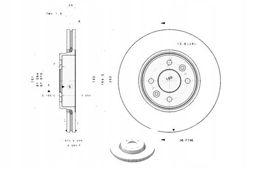TARCZA HAM PRZOD 280X24 V BREMBO na Arena.pl