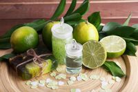 FOTOTAPETA kuchenna LIMONKI DESKI LIŚCIE KOKTAJL