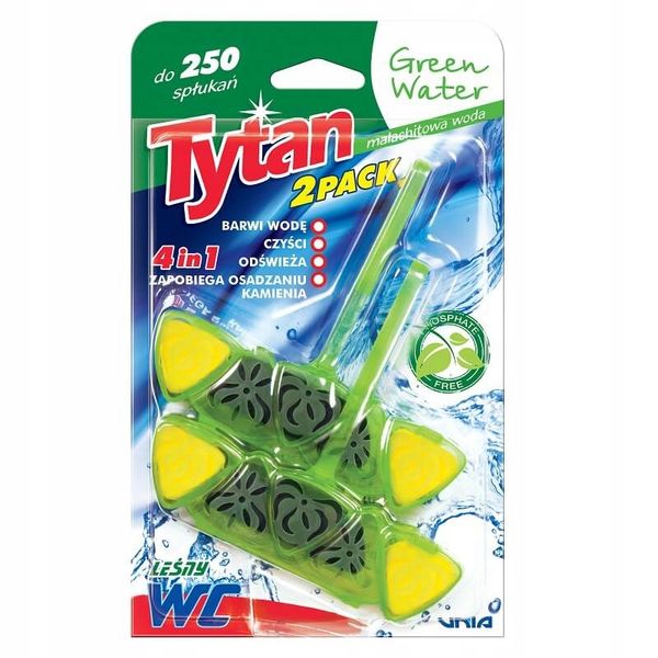4w1 KOSTKA DO WC TYTAN GREEN WATER 2x40g zdjęcie 1