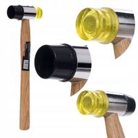 Młotek Gumowo Plastikowy 35 mm z Drewnianą Rączką 28.5 cm Kraft&Dele