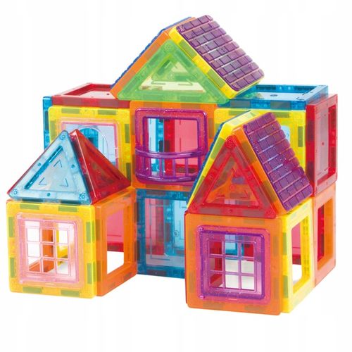 Klocki magnetyczne zestaw panele konstrukcyjne okienka duże 3D 80 el na Arena.pl