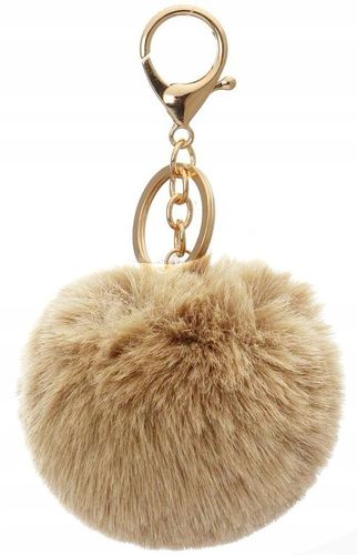 Pompon futrzany do torebki BRELOK futerko torby  B133_Beżowy na Arena.pl