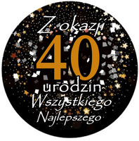 Opłatek na tort Urodziny 18 30 40 50 60 Okazjonalny Happy Birthday Tekst