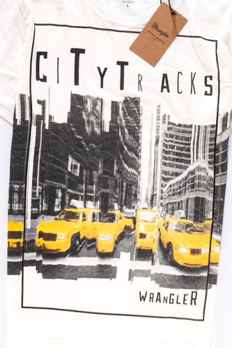 WRANGLER S/S GRAPHIC TEE OFFWHITE W7A67FK02 L na Arena.pl