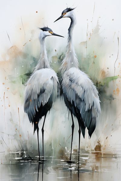 Plakat 61x91,5cm Tańczące Czaple zdjęcie 1