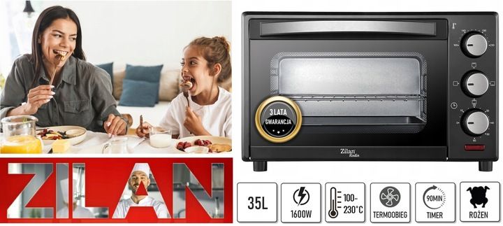 PIEKARNIK ELEKTRYCZNY 35L TERMOOBIEG+ROŻEN+GRILL zdjęcie 3