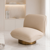 Fotel wypoczynkowy glamour welurowy Monte Cream Velvet