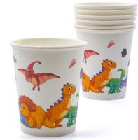Kubeczki papierowe kolorowe dinozaury, 10 szt.