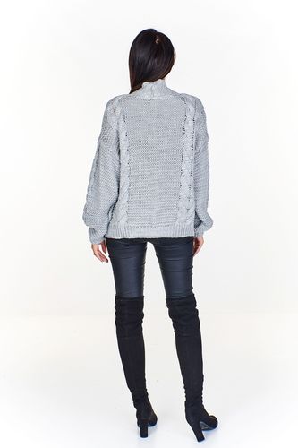 Sweter z grubym splotem - Szary M na Arena.pl