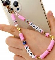 Zawieszka brelok Smycz do telefonu koraliki perły  F139_AAA