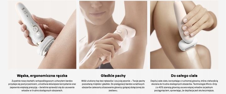 DEPILATOR BRAUN SILK-epil 9 FLEX RUCHOMA GŁOWICA 3D + 3 NASADKI + ETUI zdjęcie 11