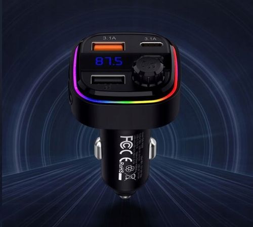 TRANSMITER SAMOCHODOWY FM BLUETOOTH LED USB i USB-C QC 3.1A RECCI na Arena.pl