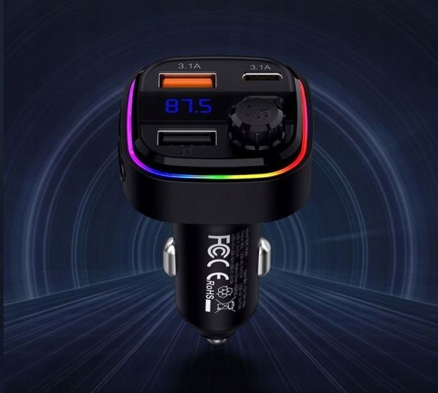 TRANSMITER SAMOCHODOWY FM BLUETOOTH LED USB i USB-C QC 3.1A RECCI zdjęcie 9