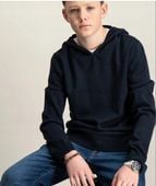 Niebieski DANCY LS KNIT W. HOOD - Chłopiec EU 146-152