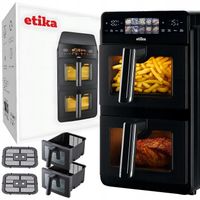 FRYTKOWNICA BEZTŁUSZCZOWA AIR FRYER FRYTOWNICA DWUKOMOROWA 10L PIONOWA