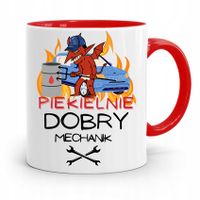 Kubek Czerwony Mechanika Piekielnie Dobry Mechanik Z Nadrukiem Ze Zdjęciem