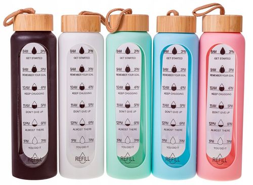 BIDON BUTELKA SZKLANA SZCZELNA NA WODĘ KUBEK POJEMNIK NA NAPÓJ SHAKER 1L na Arena.pl