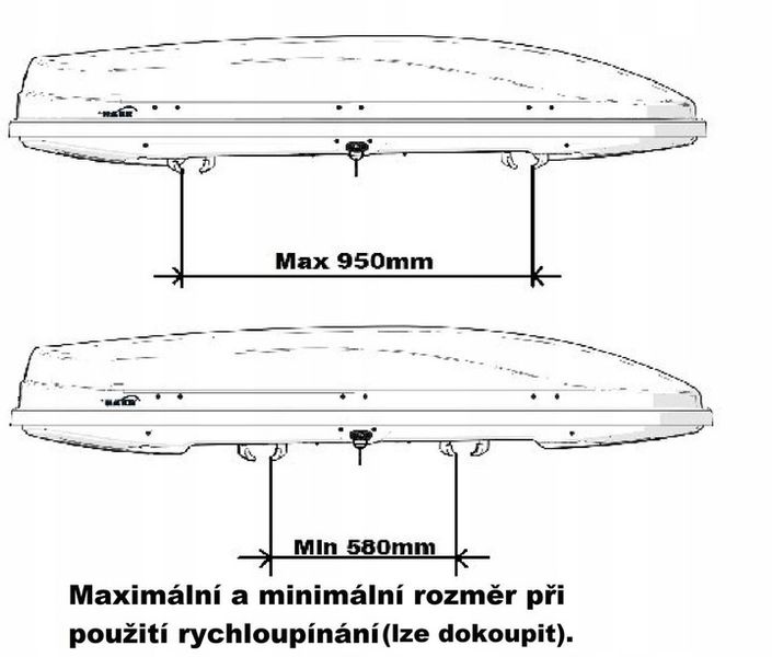 BAGAŻNIK DACHOWY BOX BOKS NA DACH HAKR MAGIC 400 LITRÓW zdjęcie 7