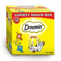 DREAMIES Box przysmaki dla kota mix z kurczakiem serem i łososiem