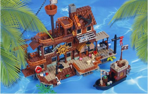 Zestaw klocków WYSPA PIRACKA klocki konstrukcyjne WYSPA ZE STATKIEM na Arena.pl