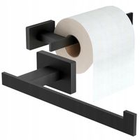 CARO CZARNY UCHWYT NA PAPIER TOALETOWY KWADRATOWY ŚCIENNY DO ŁAZIENKI