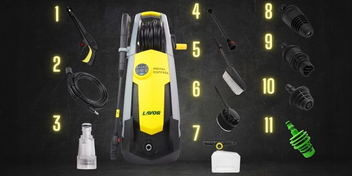 MOCNA MYJKA CIŚNIENIOWA LAVOR ALU FLEX STRONG X7 2500W 180BAR GOTOWY ZESTAW zdjęcie 10