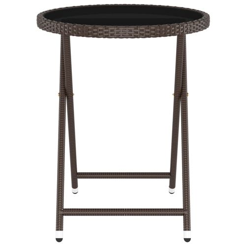 5-cz. zestaw mebli bistro, rattan PE i szkło hartowane, brązowy na Arena.pl