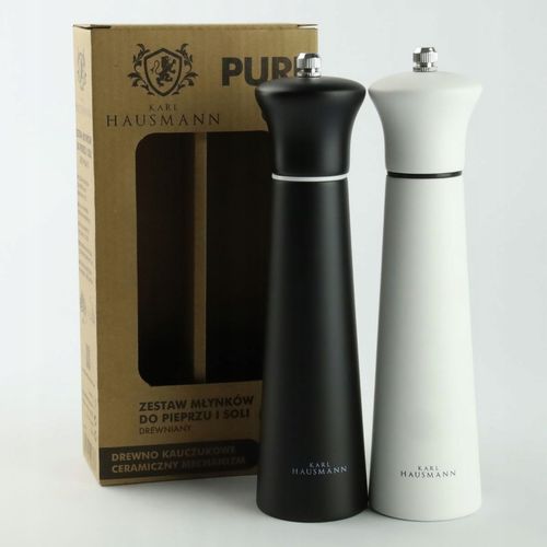 MŁYNEK RĘCZNY ZESTAW 2 SZT DO MIELENIA SOLI PIEPRZU PRZYPRAW BIAŁY I CZARNY na Arena.pl