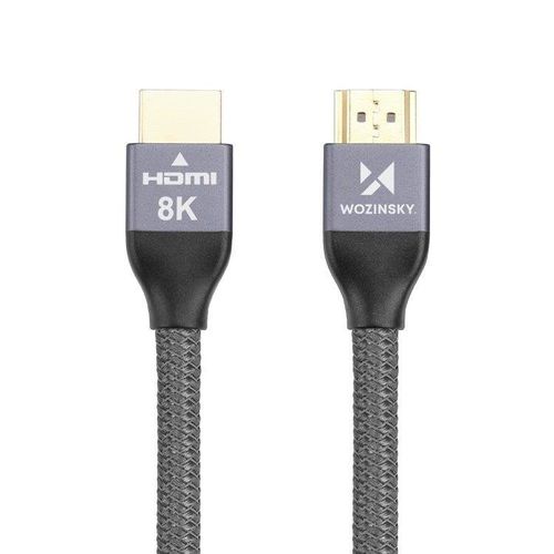Kabel przewód HDMI 2.1 8K 60 Hz 48 Gbps 4K 120 Hz 2K 144 Hz 5 m srebrny na Arena.pl