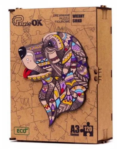 Puzzle drewniane 120 elementów. Wierny Sirko na Arena.pl