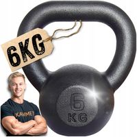 Kettlebell żeliwny 6kg kettle kula odważnik hantla ciężar do ćwiczeń
