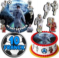 ZESTAW OPŁATEK NA TORT 20CM + 17 POSTACI - RONALDO + IMIĘ 15CM 18CM