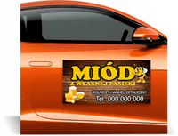 Magnes na samochód reklama magnetyczna GOTOWE WZORY PROJEKT MIÓD PASIEKA