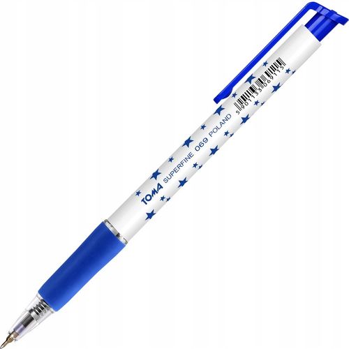 Długopis automatyczny Toma w gwiazdki Superfine niebieski zestaw x 20 sztuk na Arena.pl