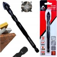 Wiertło do gresu szkła metalu drewna 12 mm HEX Allbe