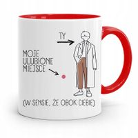 Kubek Czerwony Dla Chłopaka Moje Ulubione Miejsce Z Nadrukiem Ze Zdjęciem