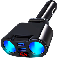 Rozdzielacz Gniazda Zapalniczki Rozgałęźnik 2x USB 3,1A 12V 24V Woltomierz