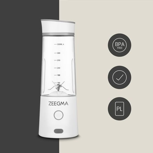 BLENDER BEZPRZEWODOWY KIELICHOWY 450ml 300W BIAŁY zabierz ze sobą! Zeegma na Arena.pl