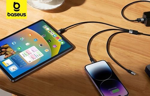 BASEUS UNIWERSALNY WYTRZYMAŁY KABEL USB 3W1 USB-C MICRO LIGHTNING 3.5A 1,2M na Arena.pl