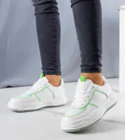 Białe sneakersy z zielonymi wstawkami Nettie 38