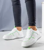 Białe sneakersy z zielonymi wstawkami Nettie 40